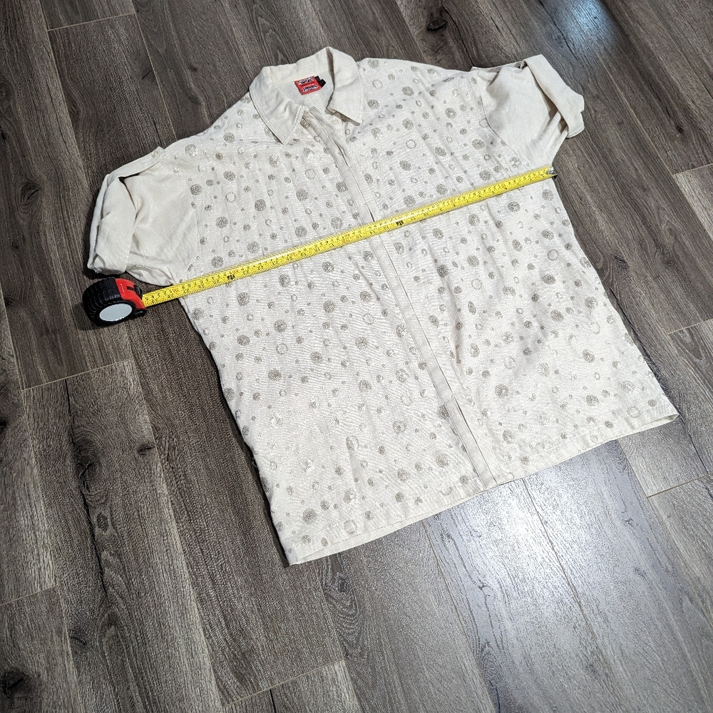 - Simon Chang The Collection linen blend button down shirt